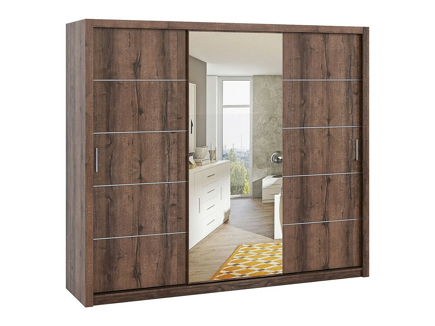 Armario Catromi 111, Roble del Monastery, 215x250x62cm, Puertas de armario: Correderas