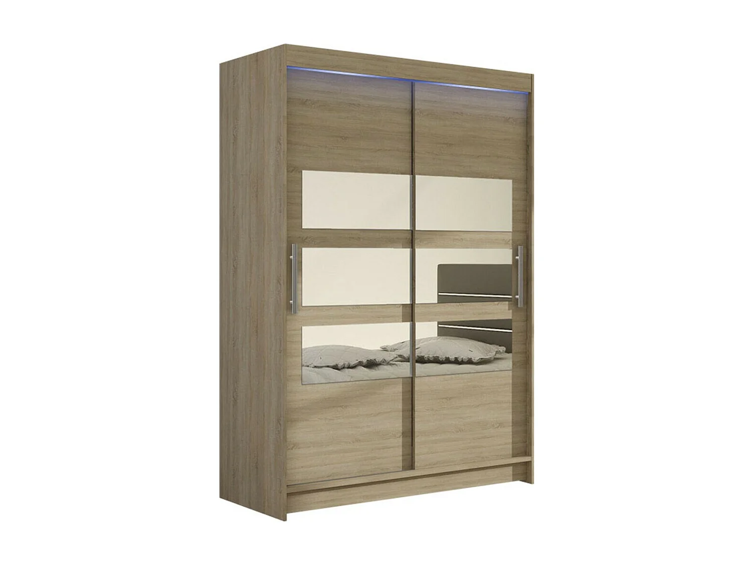 Armoire Closico 109, Sonoma chêne, 200x120x58cm, Portes d'armoire: Coulissantes