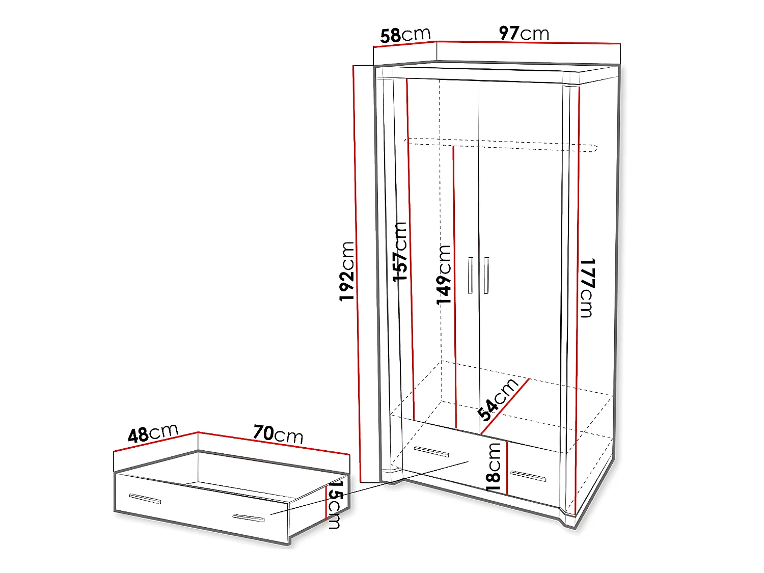Roupeiro Lorelie 118, 19x10x6cm