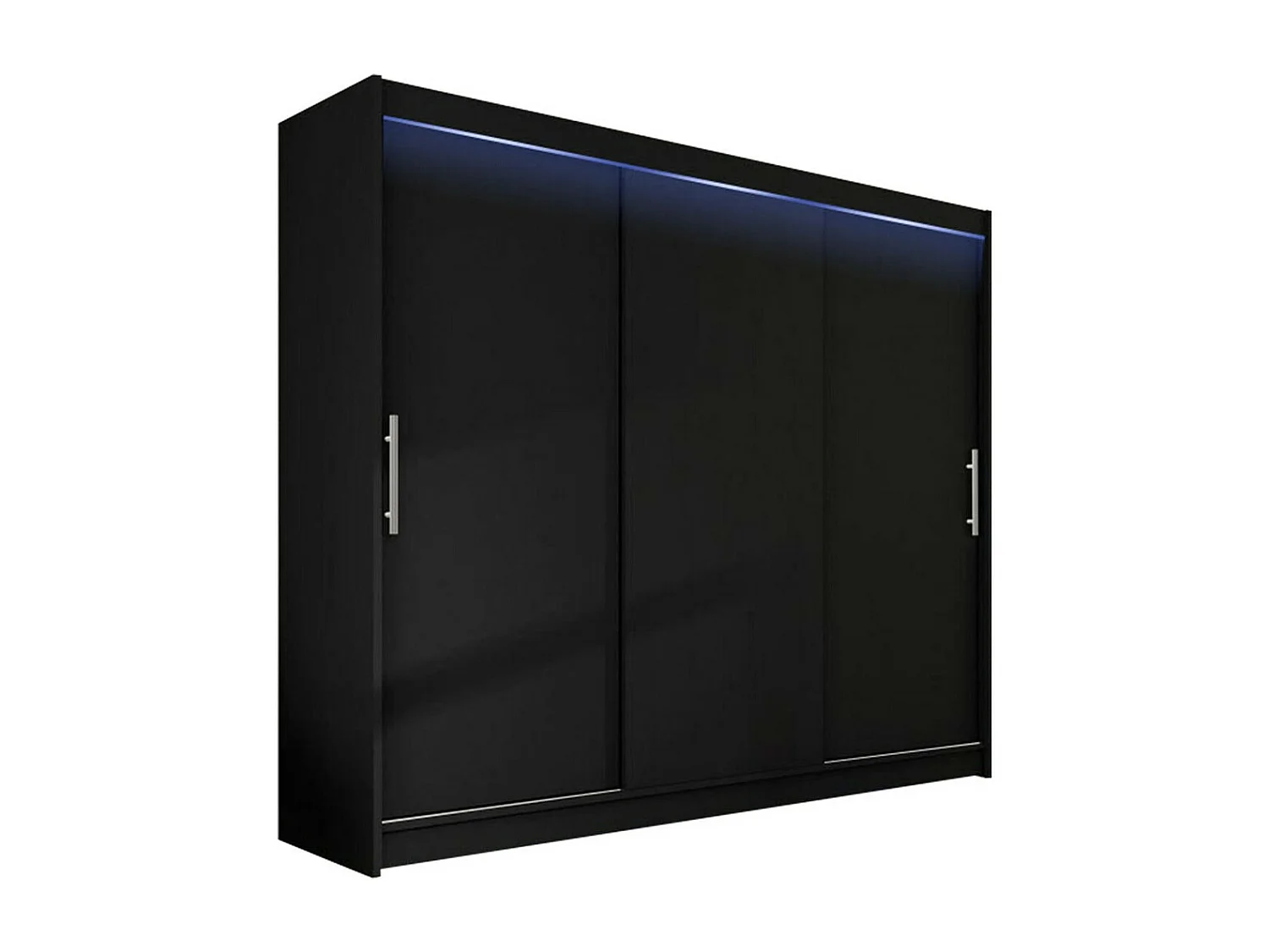 Armoire Closico 118, Noir, 215x250x58cm, Portes d'armoire: Coulissantes