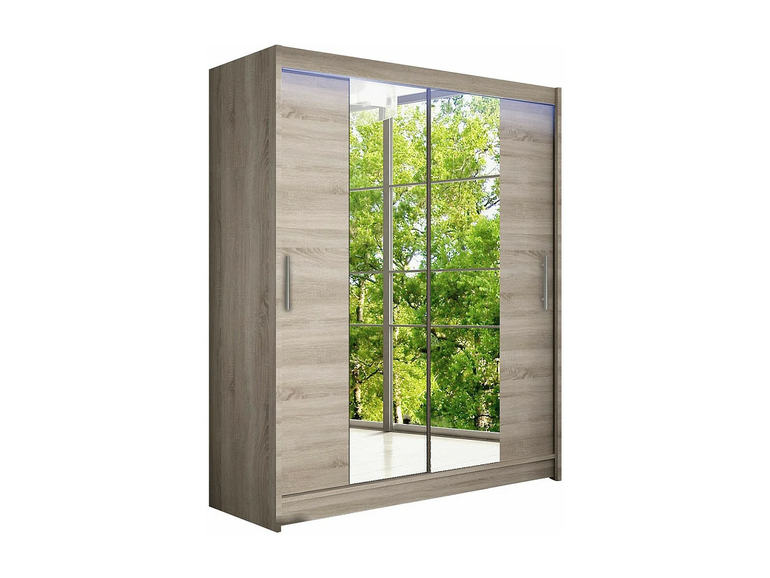 Armoire Closico 132, Truffe chêne, 200x150x58cm, Portes d'armoire: Coulissantes