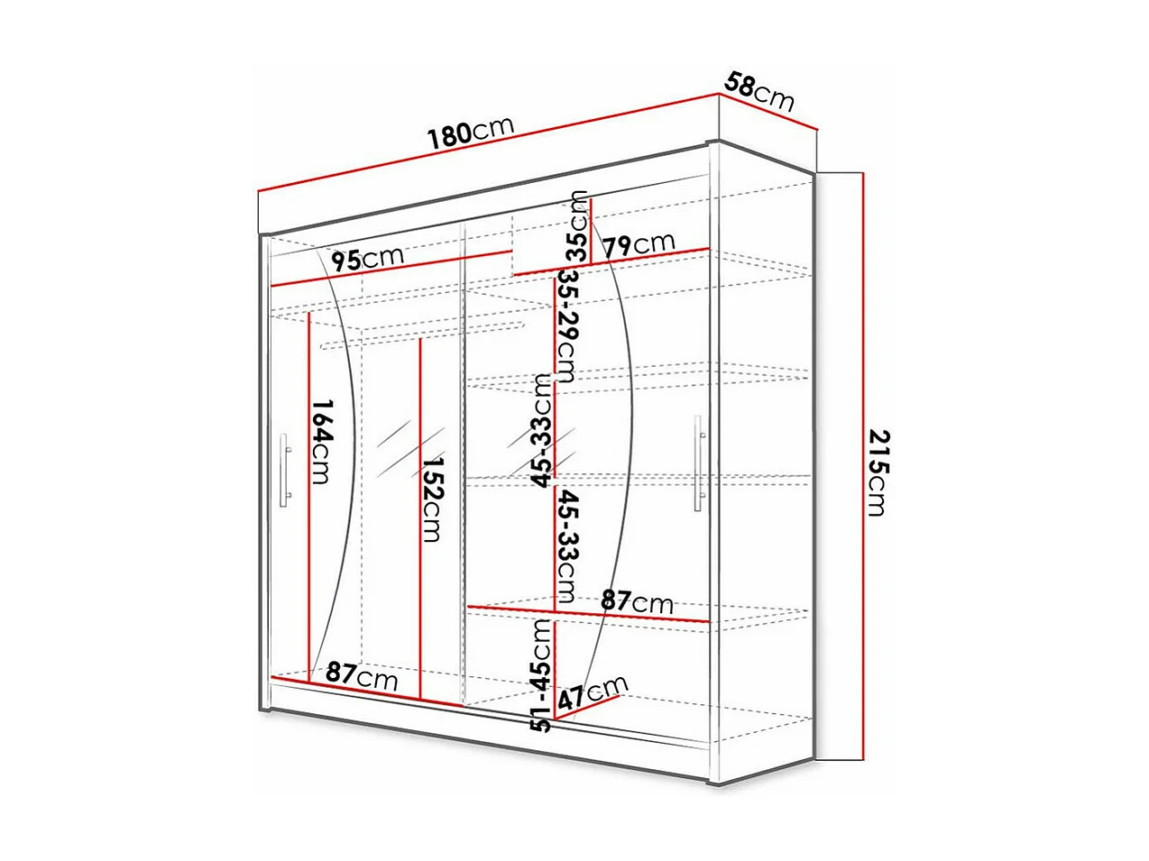 Roupeiro Closico 115, Número de prateleiras: 5, 22x18x6cm