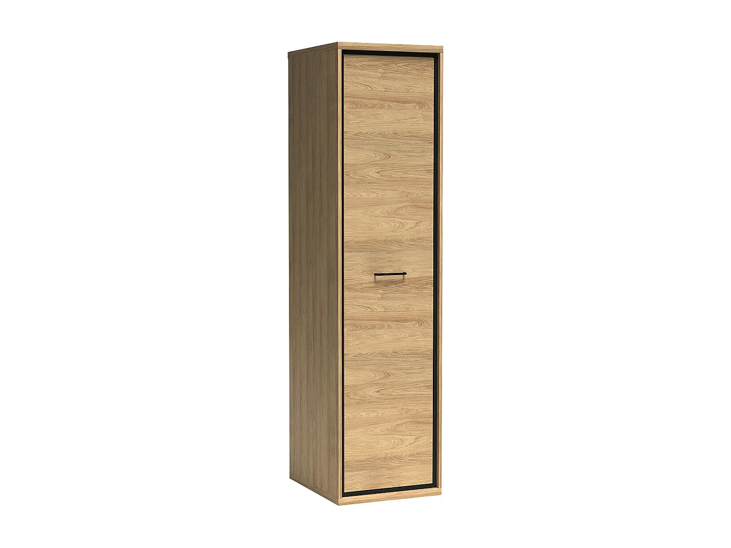 Armoire Etrmoni 101, Clair bois, 197x50x59cm, Portes d'armoire: Avec des charnières