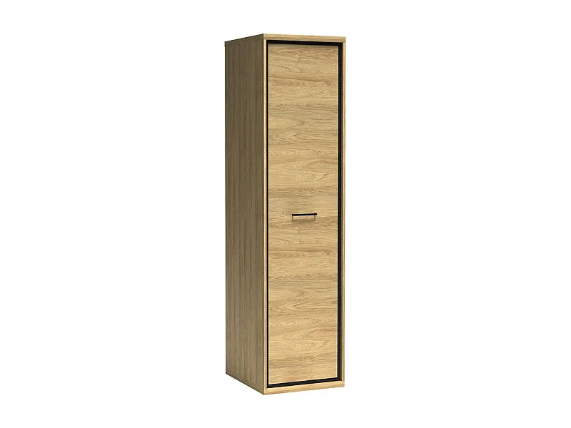 Armoire Etrmoni 101, Clair bois, 197x50x59cm, Portes d'armoire: Avec des charnières
