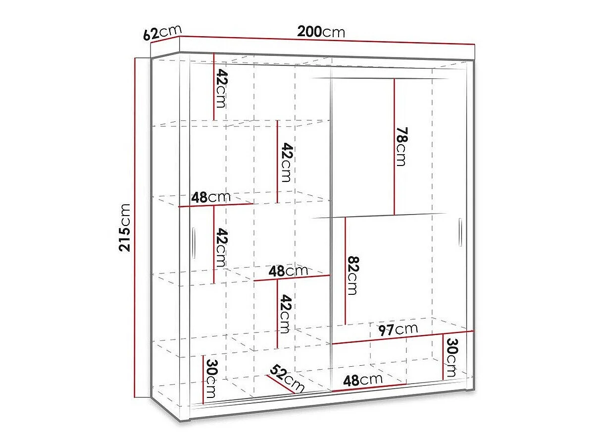 Armoire Catromi 108, Nombre d'étagères: 9, 22x20x6cm