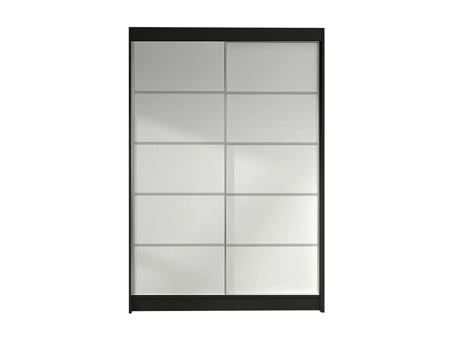 Armoire Closico 150, Noir|Blanc, 200x120x58cm, Portes d'armoire: Coulissantes