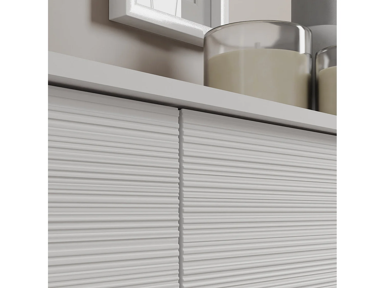 Salontafel SHERWOOD 110x55 cm gefreesd op poten mat wit