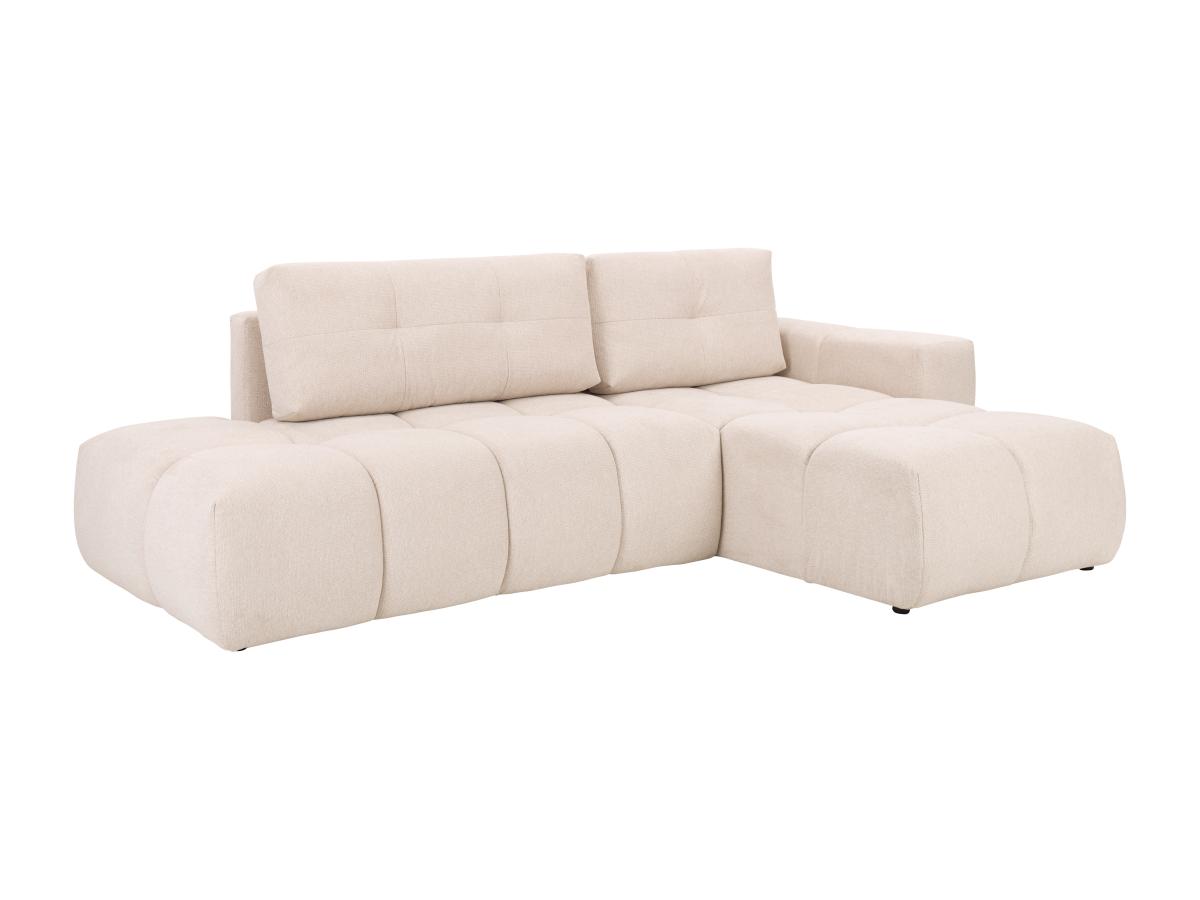 Ecksofa mit Schlaffunktion - Ecke rechts - Stoff - Beige - TRIMALDI günstig online kaufen