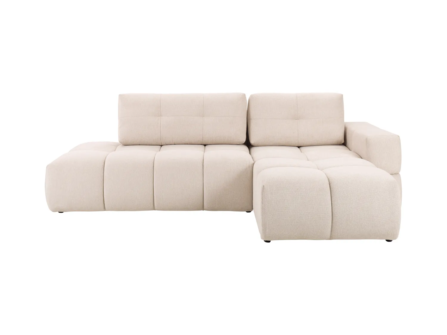 Læderremøbel højreolssofaehaven konvertibel sovetrædskift sofa i tekstureret beige TRIMALDI