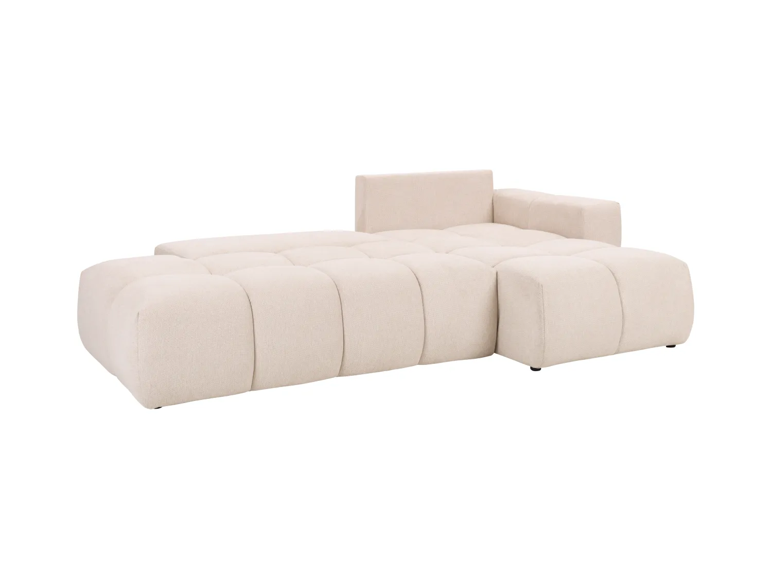 Læderremøbel højreolssofaehaven konvertibel sovetrædskift sofa i tekstureret beige TRIMALDI