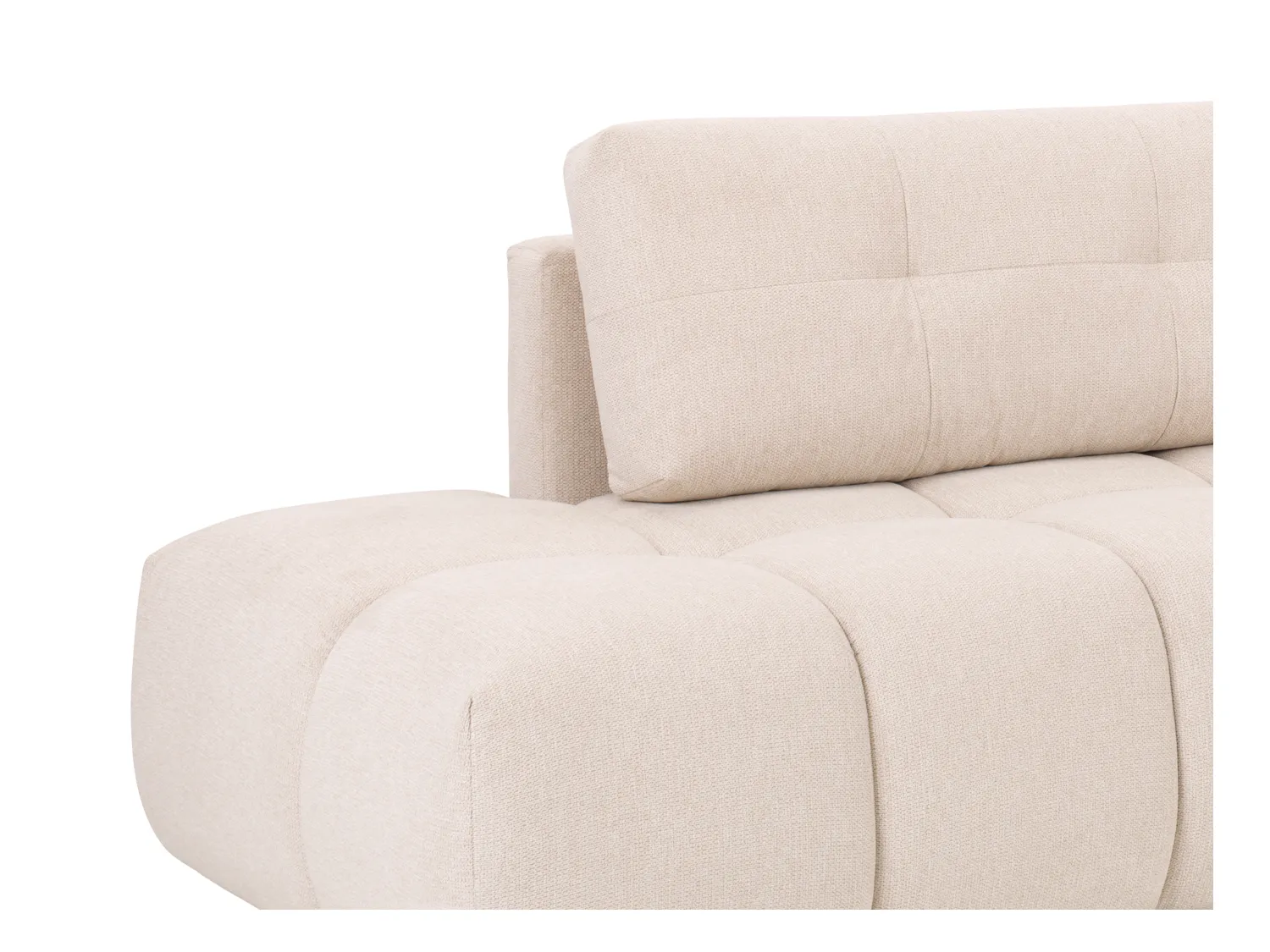 Læderremøbel højreolssofaehaven konvertibel sovetrædskift sofa i tekstureret beige TRIMALDI