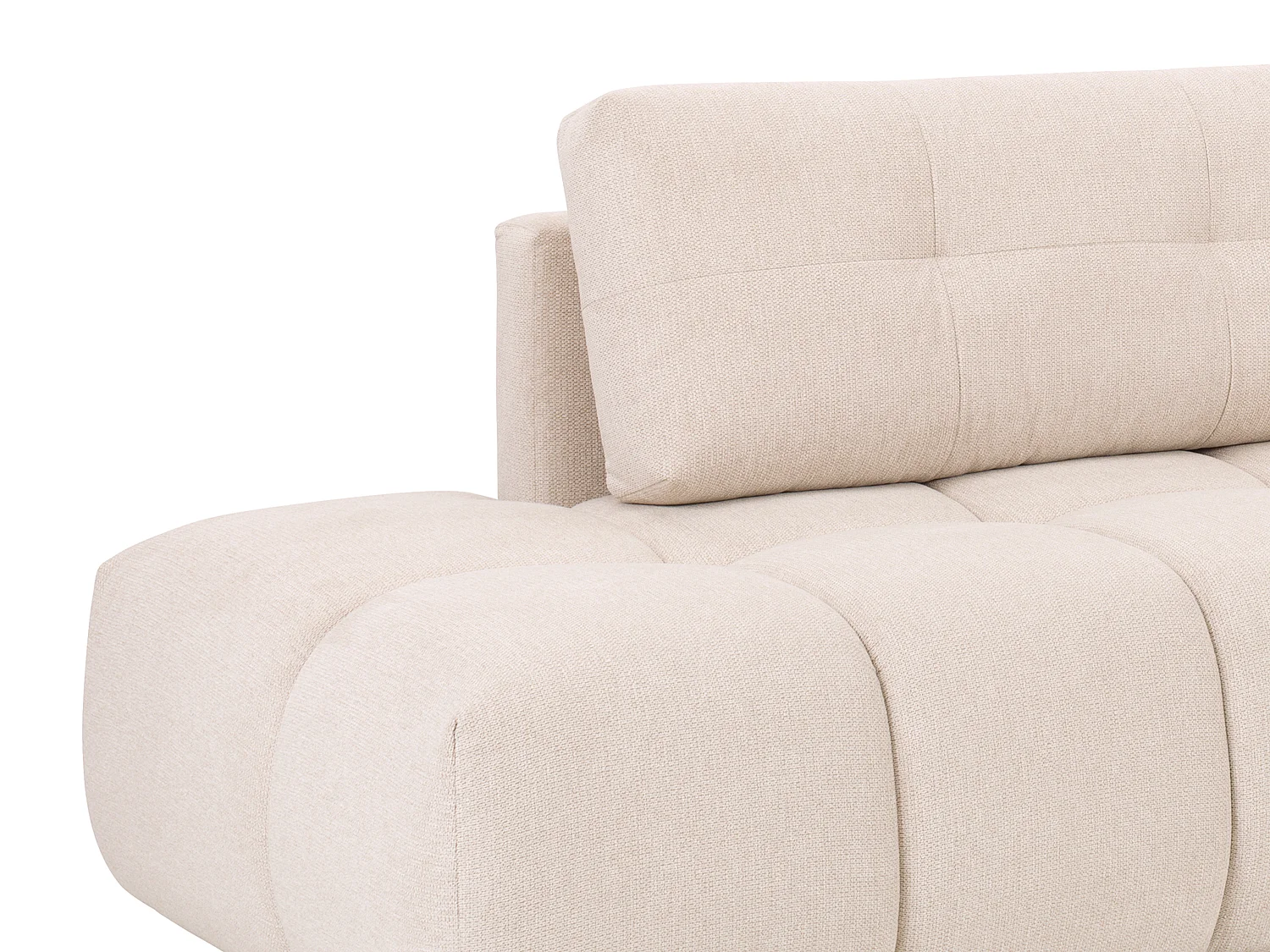 Divano letto in Tessuto Beige - Angolo a destra - TRIMALDI