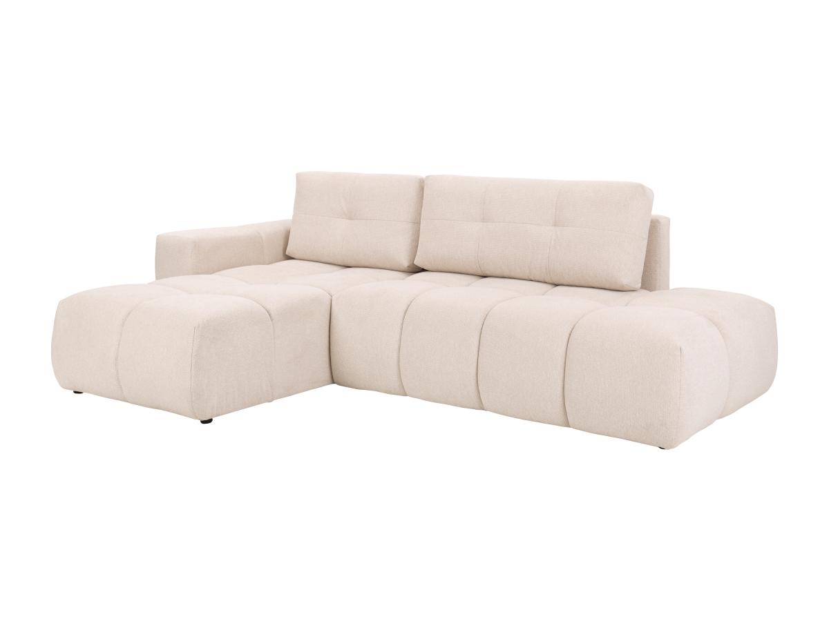 Ecksofa mit Schlaffunktion - Ecke links - Stoff - Beige - TRIMALDI günstig online kaufen