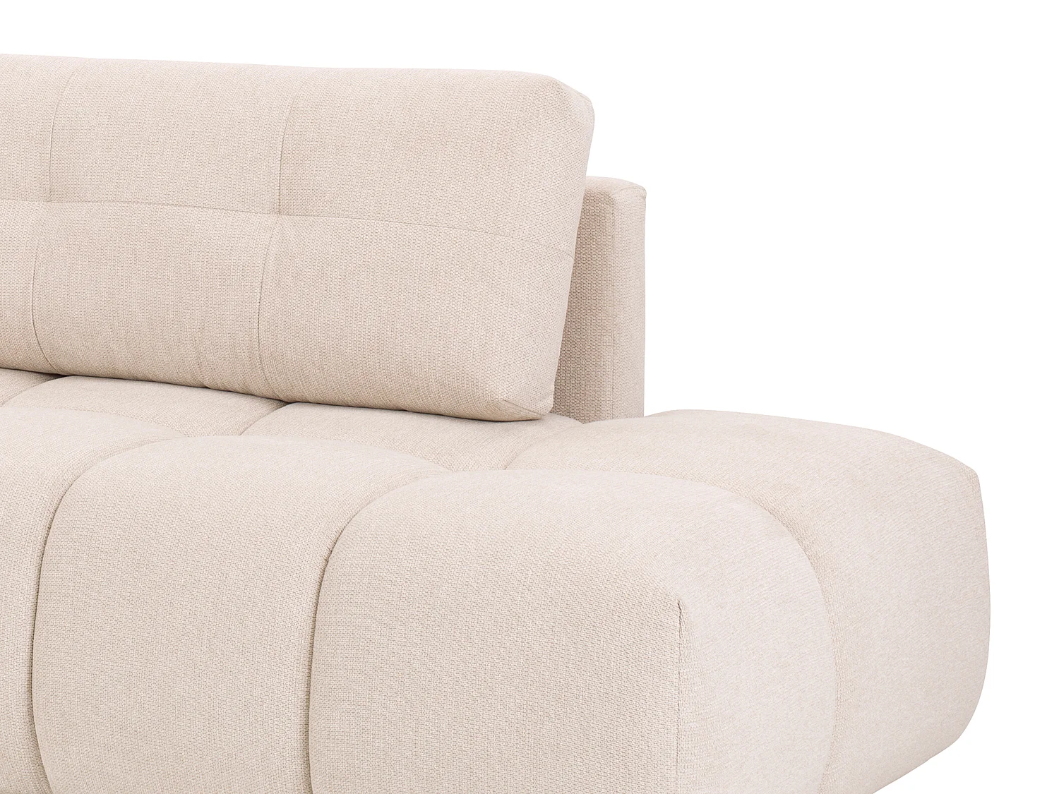 Vänsterställd bäddsoffa med texturerat beige tyg TRIMALDI