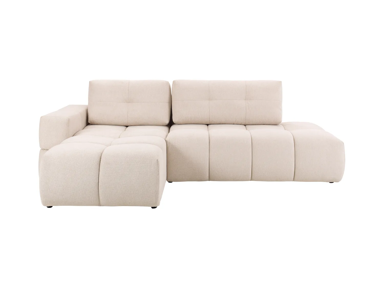 Divano letto in Tessuto Beige - Angolo a sinistra - TRIMALDI