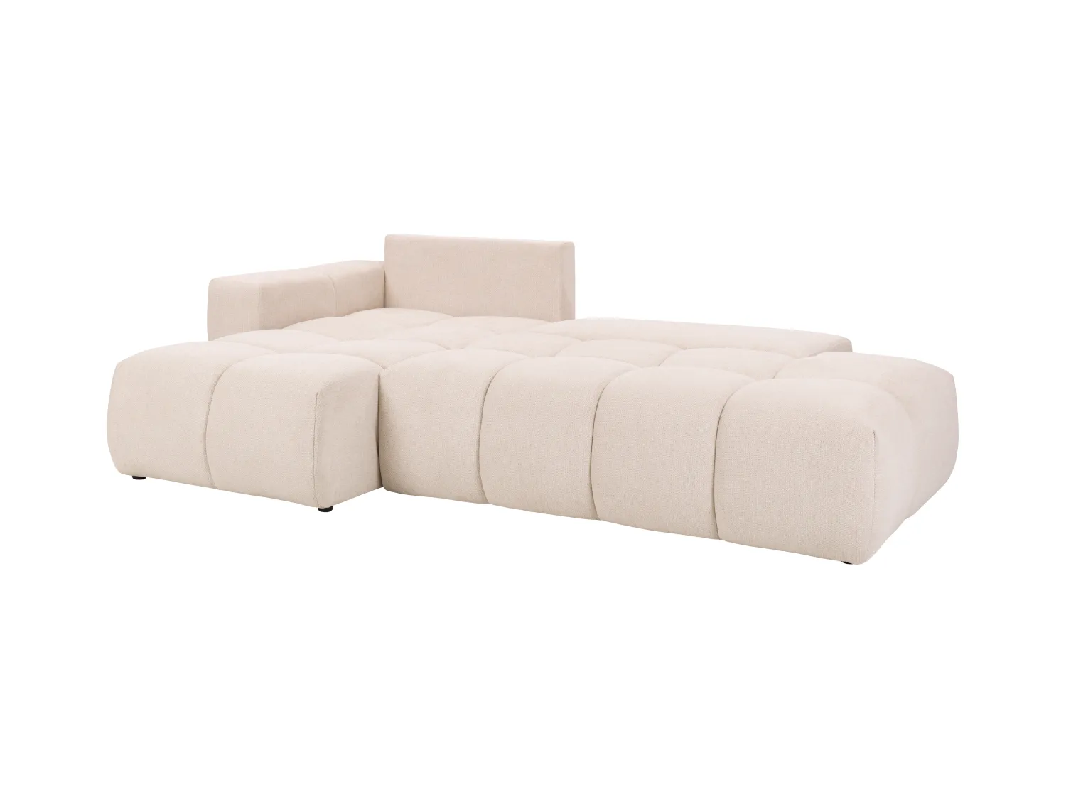 Divano letto in Tessuto Beige - Angolo a sinistra - TRIMALDI