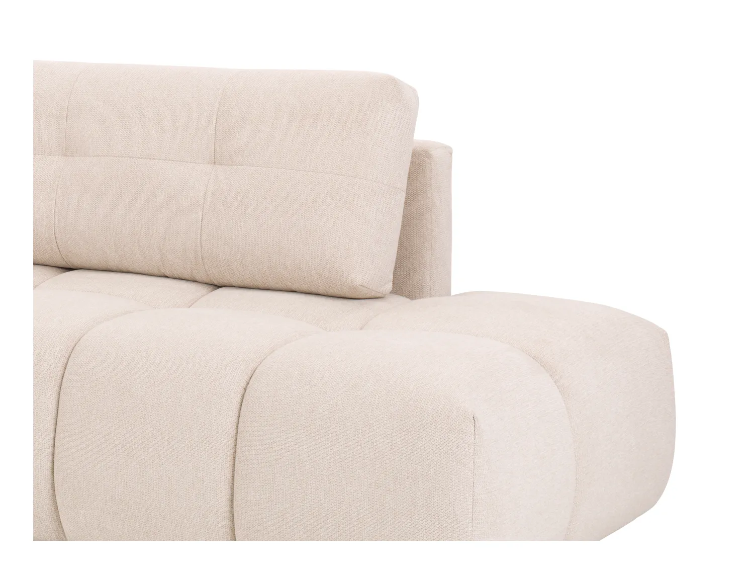 Divano letto in Tessuto Beige - Angolo a sinistra - TRIMALDI