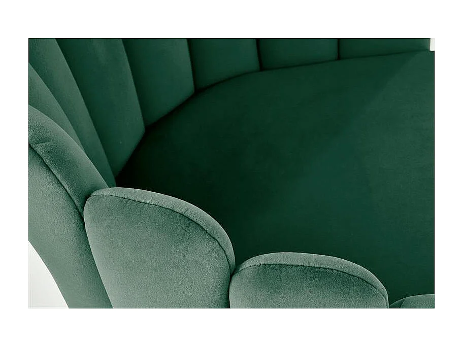 Chaise coquillage design en velours vert Amboise