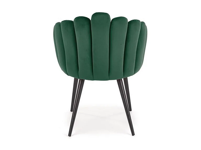 Chaise coquillage design en velours vert Amboise