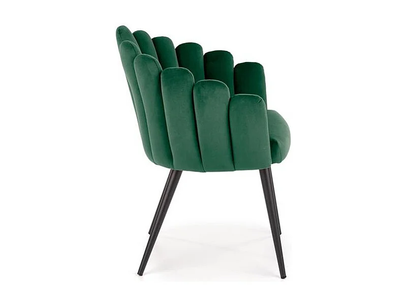 Chaise coquillage design en velours vert Amboise