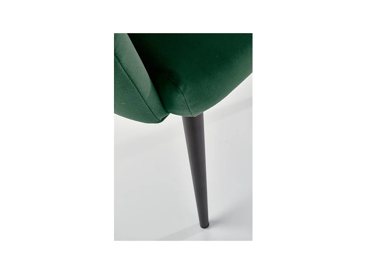 Silla de concha de terciopelo verde Amboise