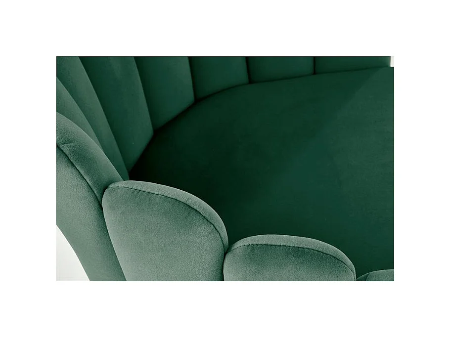 Silla de concha de terciopelo verde Amboise