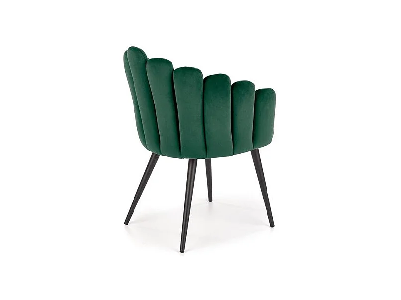 Silla de concha de terciopelo verde Amboise