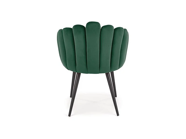 Silla de concha de terciopelo verde Amboise
