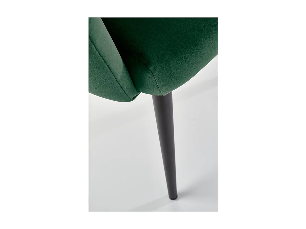 Silla de concha de terciopelo verde Amboise