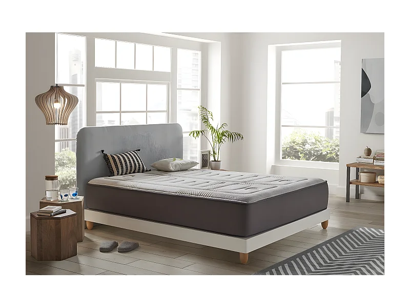 Cosmos - Matelas Jupiter 180x200 cm - Mousse à mémoire de forme HR - Soutien Blue Latex - Très Épais 30 cm, 7 Zones, Thermorégulateur - Réversible été, hiver