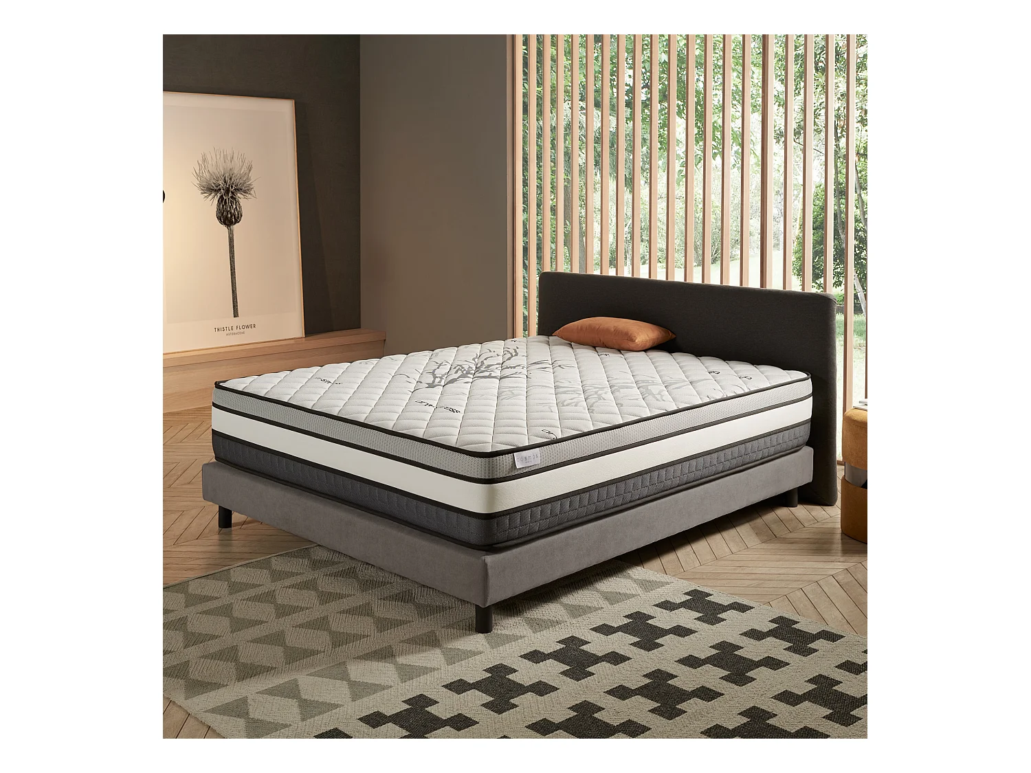 Cosmos - Matelas Solar 120x190 cm - Mousse à mémoire de forme HR - Soutien Blue Latex - Très Épais 30 cm, 7 Zones de confort, Thermorégulateur - Ergonomique