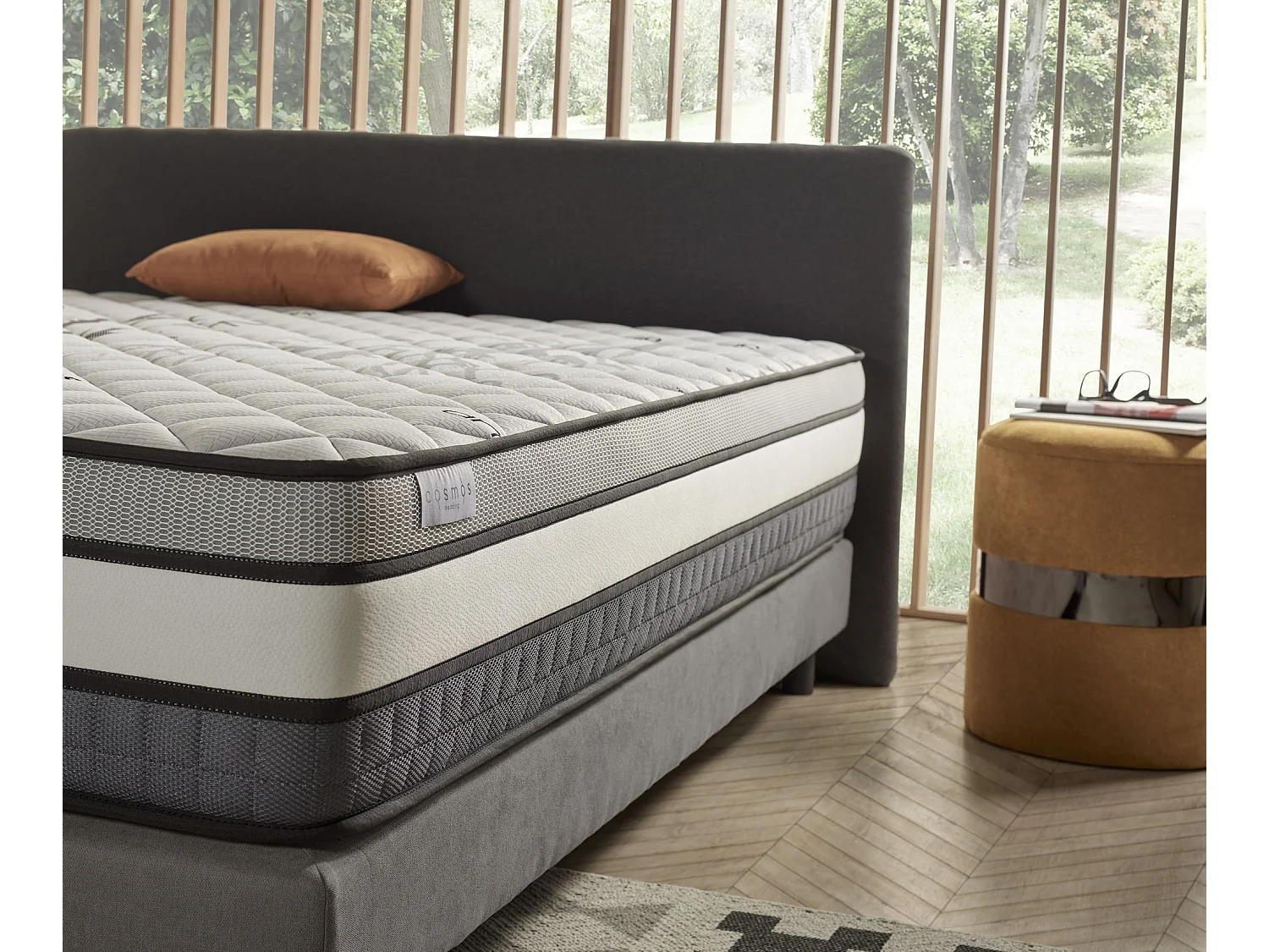 Cosmos - Matelas Solar 120x190 cm - Mousse à mémoire de forme HR - Soutien Blue Latex - Très Épais 30 cm, 7 Zones de confort, Thermorégulateur - Ergonomique