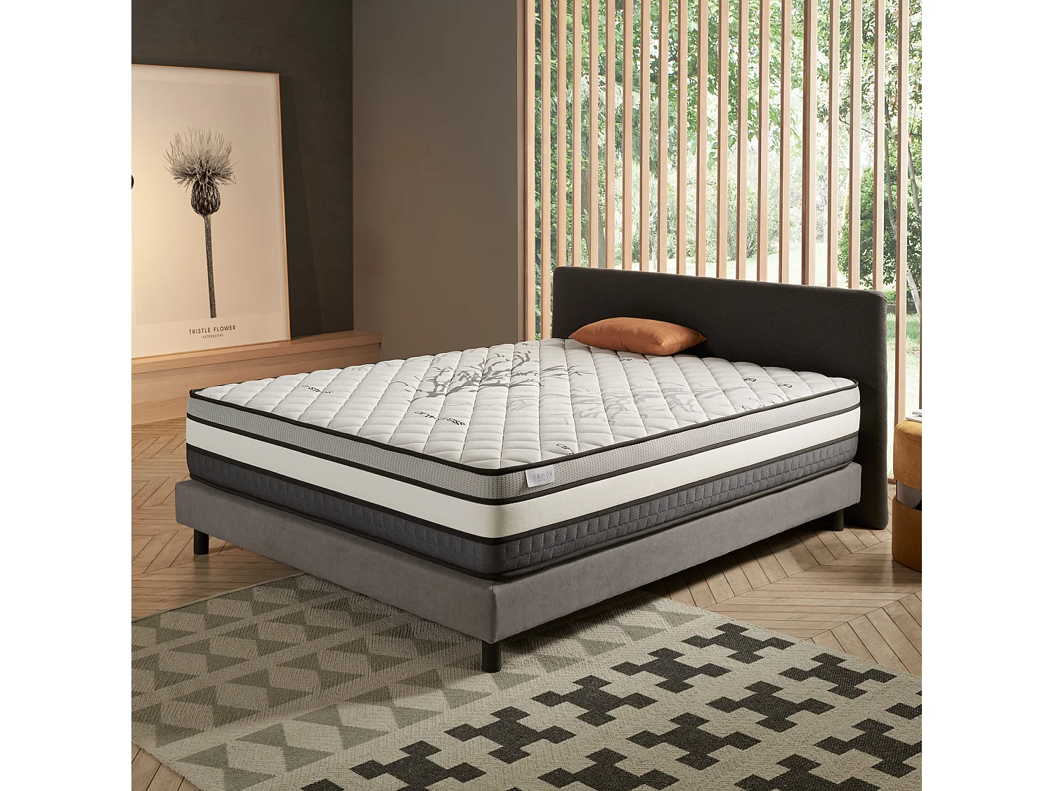 Cosmos - Matelas Solar 160x200 cm - Mousse à mémoire de forme HR - Soutien Blue Latex - Très Épais 30 cm, 7 Zones de confort, Thermorégulateur - Ergonomique