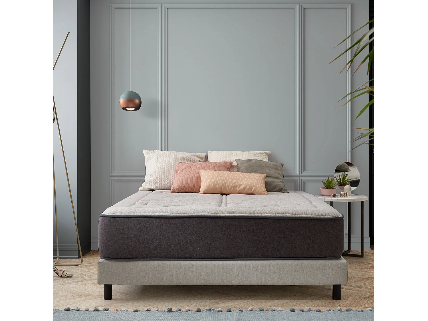 Cosmos - Matelas Jupiter 140x190 cm - Mousse à mémoire de forme HR - Soutien Blue Latex - Très Épais 30 cm, 7 Zones, Thermorégulateur - Réversible été, hiver