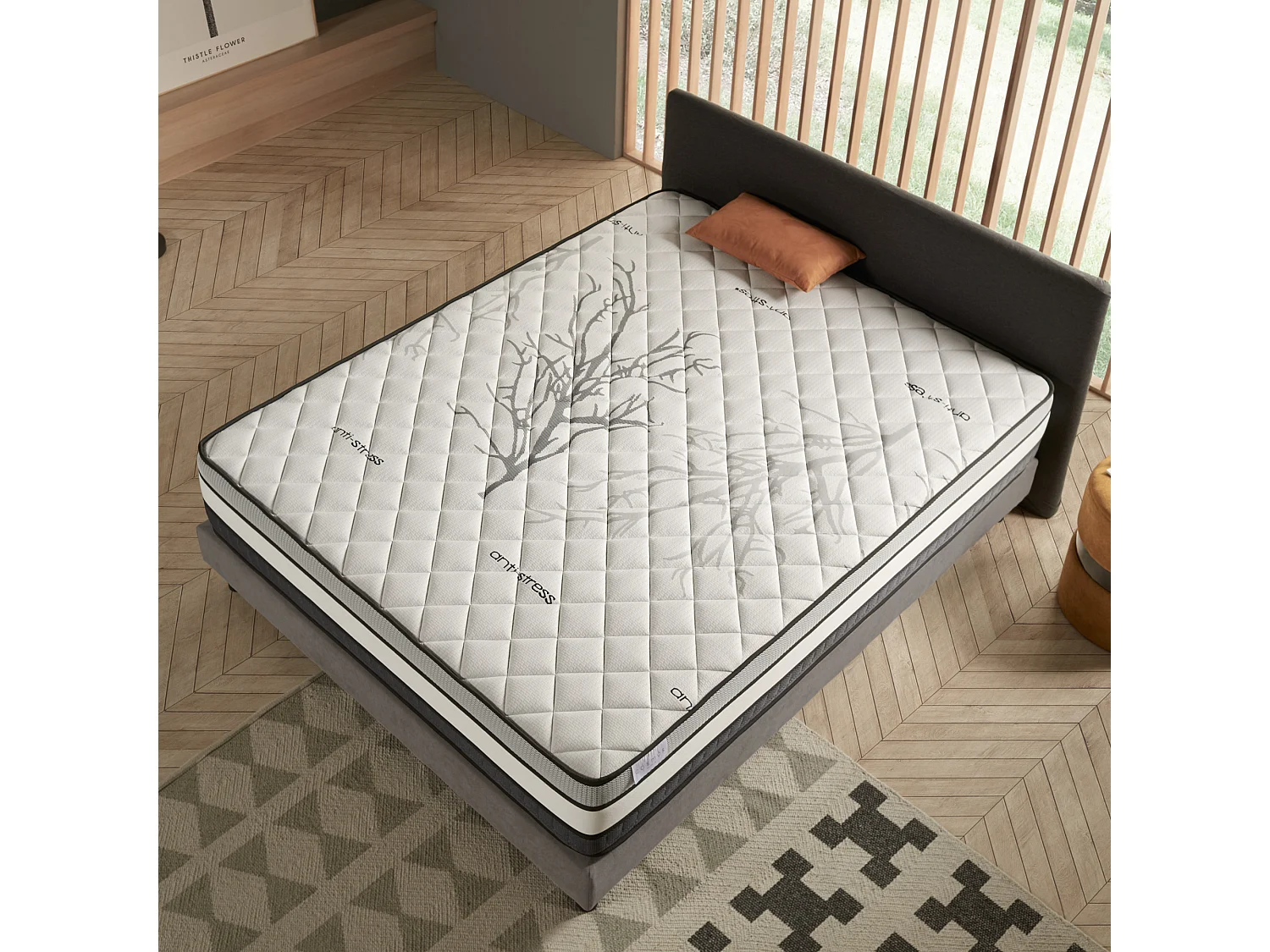 Cosmos - Matelas Solar 140x190 cm - Mousse à mémoire de forme HR - Soutien Blue Latex - Très Épais 30 cm, 7 Zones de confort, Thermorégulateur - Ergonomique