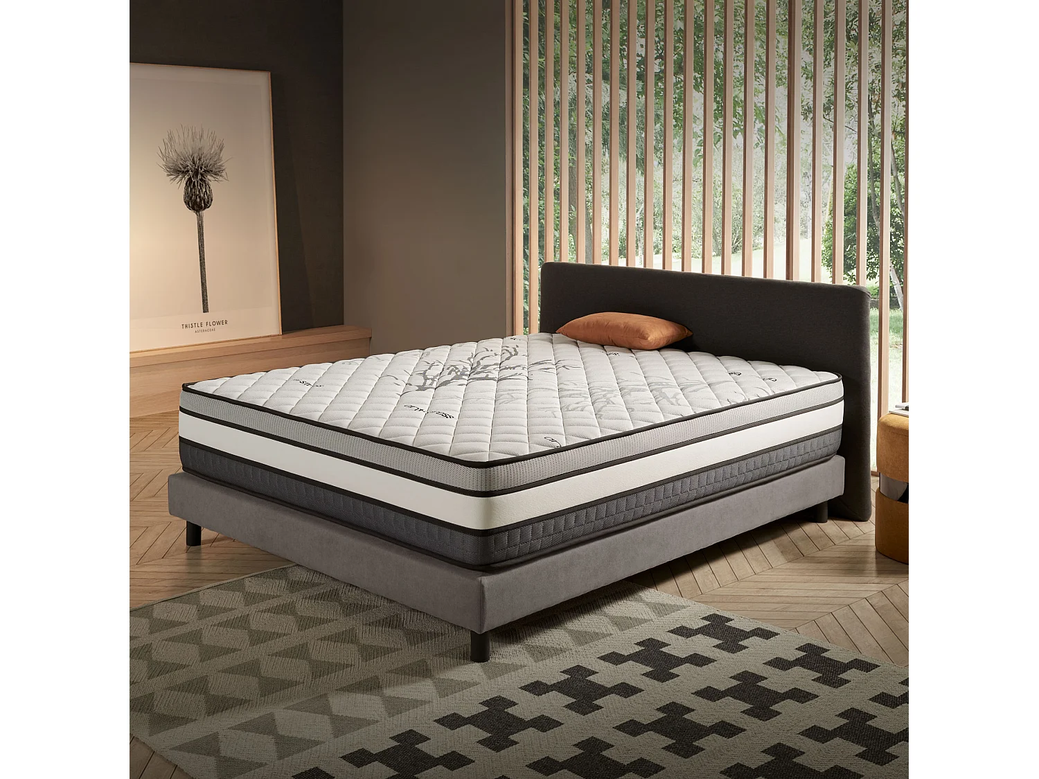 Cosmos - Matelas Solar 135x190 cm - Mousse à mémoire de forme HR - Soutien Blue Latex - Très Épais 30 cm, 7 Zones de confort, Thermorégulateur - Ergonomique