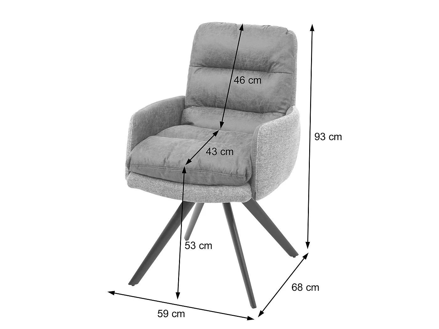 Chaise de salle à manger MCW-G66 (lot de 6),  crème, avec accoudoirs