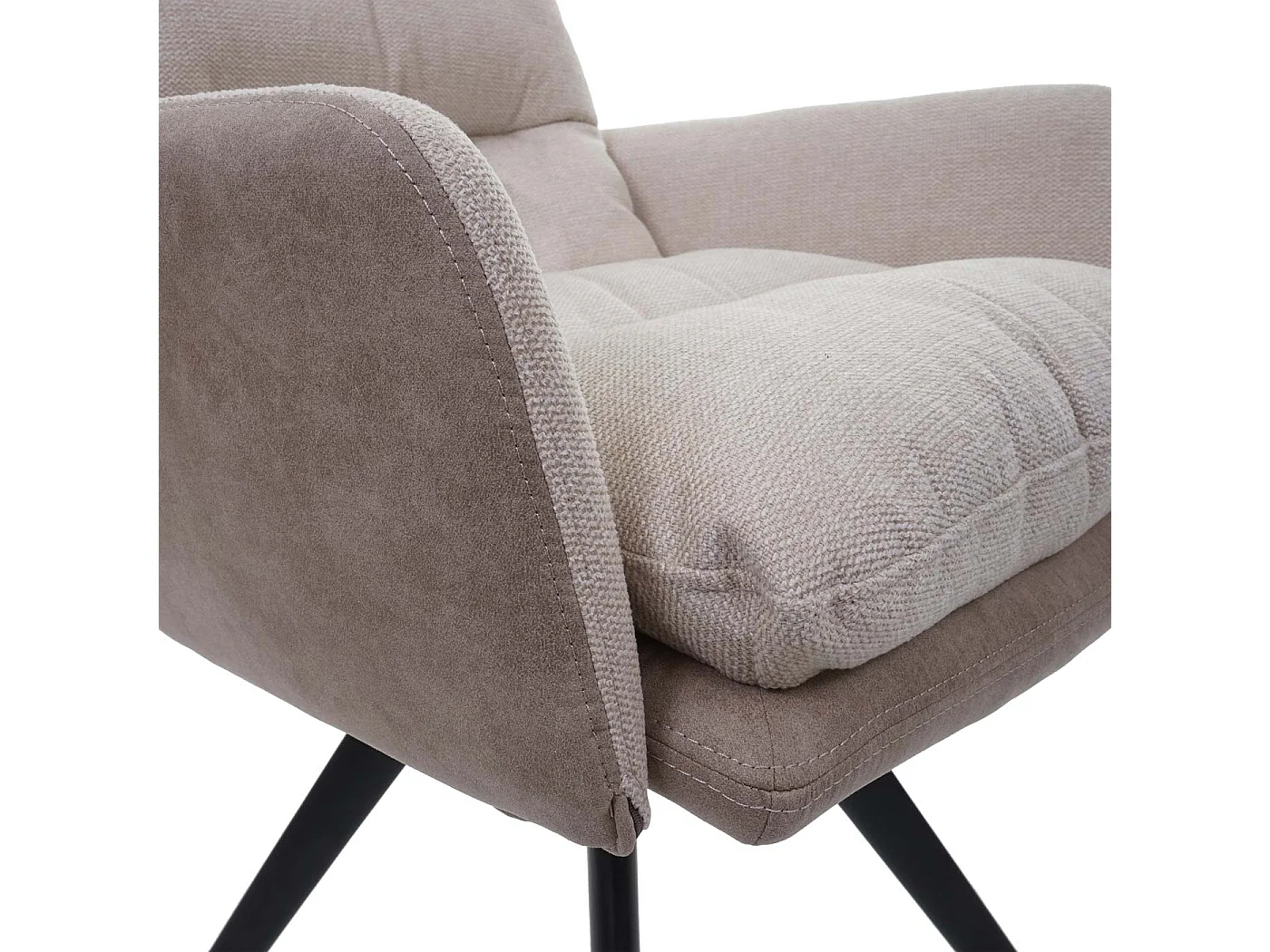 Chaise de salle à manger MCW-G66 (lot de 6),  crème, avec accoudoirs