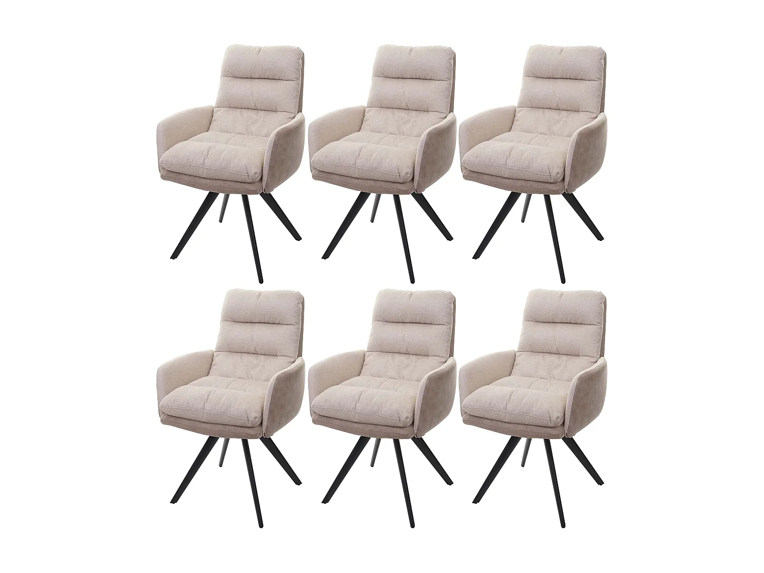 Krzesło do jadalni MCW-G66 (zestaw 6 sztuk),  kremowy, z podłokietnikiem