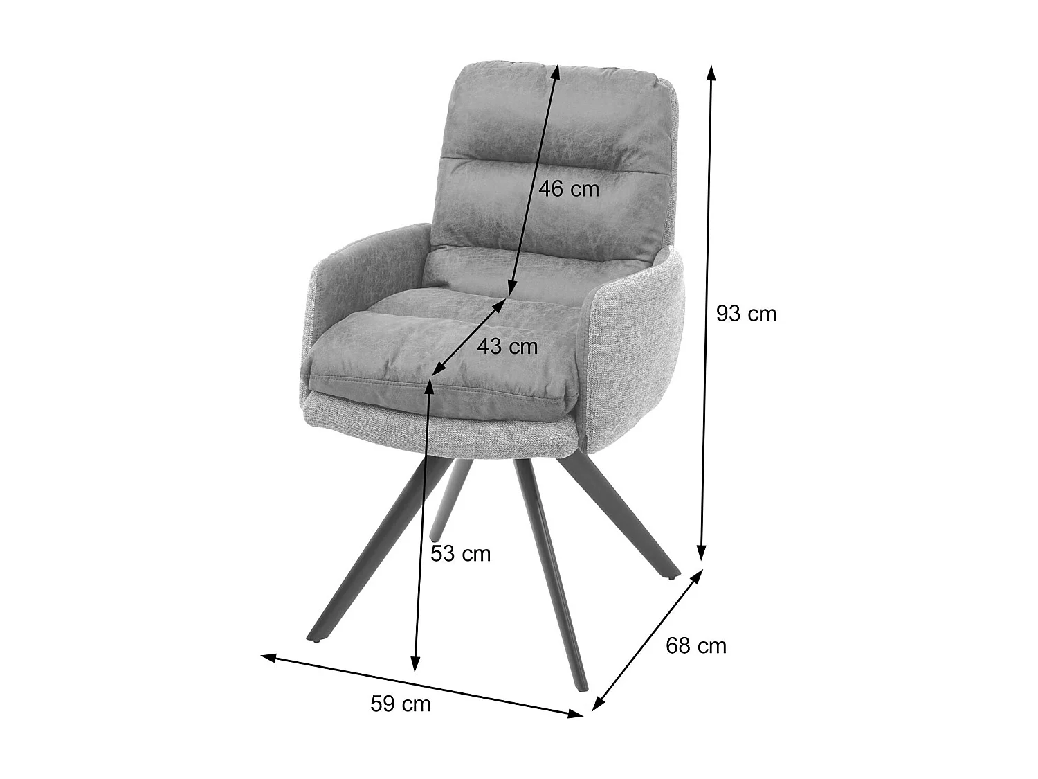 Krzesło do jadalni MCW-G66 (zestaw 6 sztuk),  kremowy, z podłokietnikiem