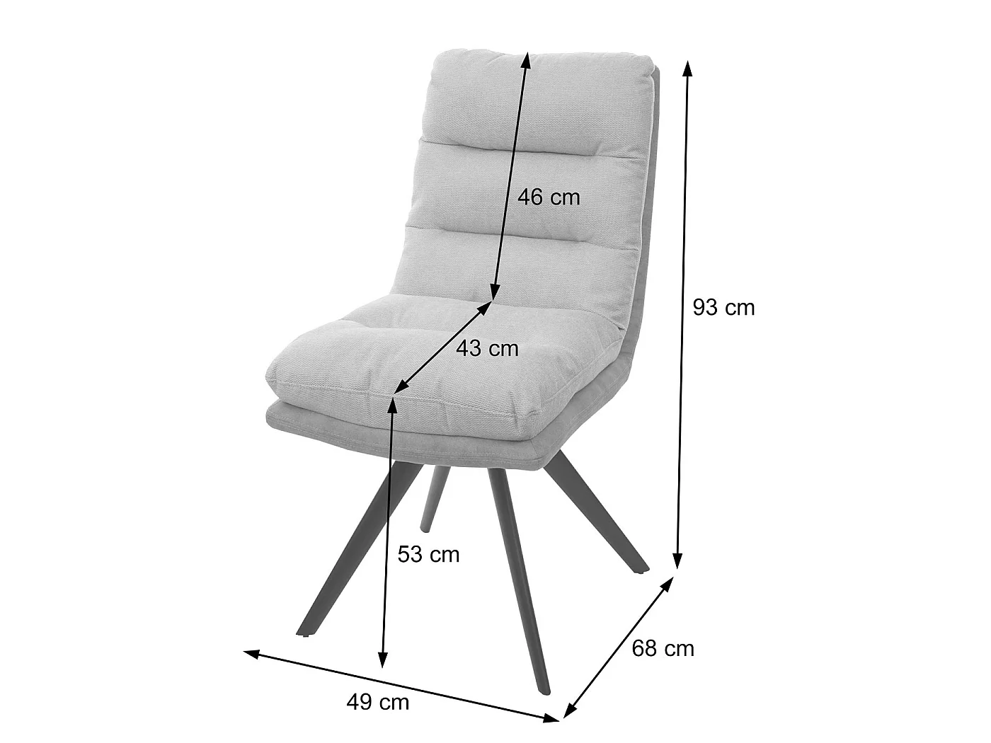Set 6x sedie poltroncine girevole elegante imbottita MCW-G66 tessuto senza braccioli marrone