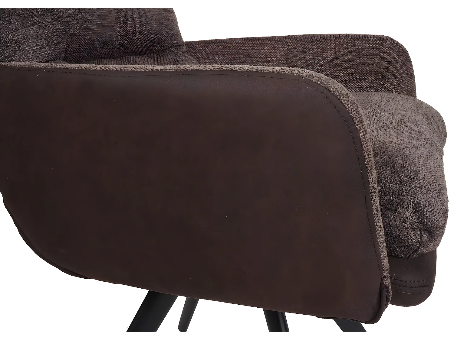 Set 6x sedie poltroncine girevole elegante imbottita MCW-G66 tessuto con braccioli marrone