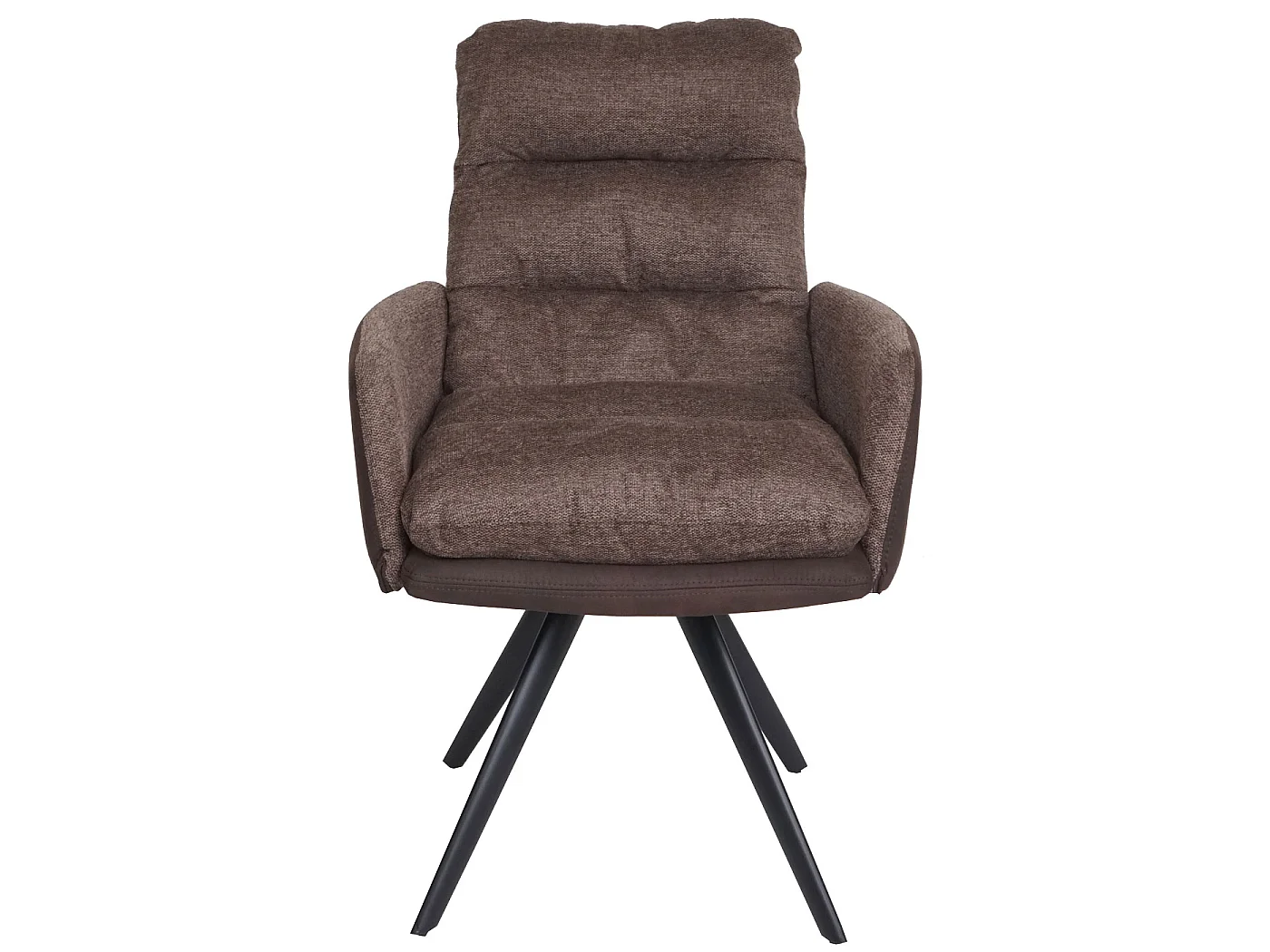 Set 6x sedie poltroncine girevole elegante imbottita MCW-G66 tessuto con braccioli marrone