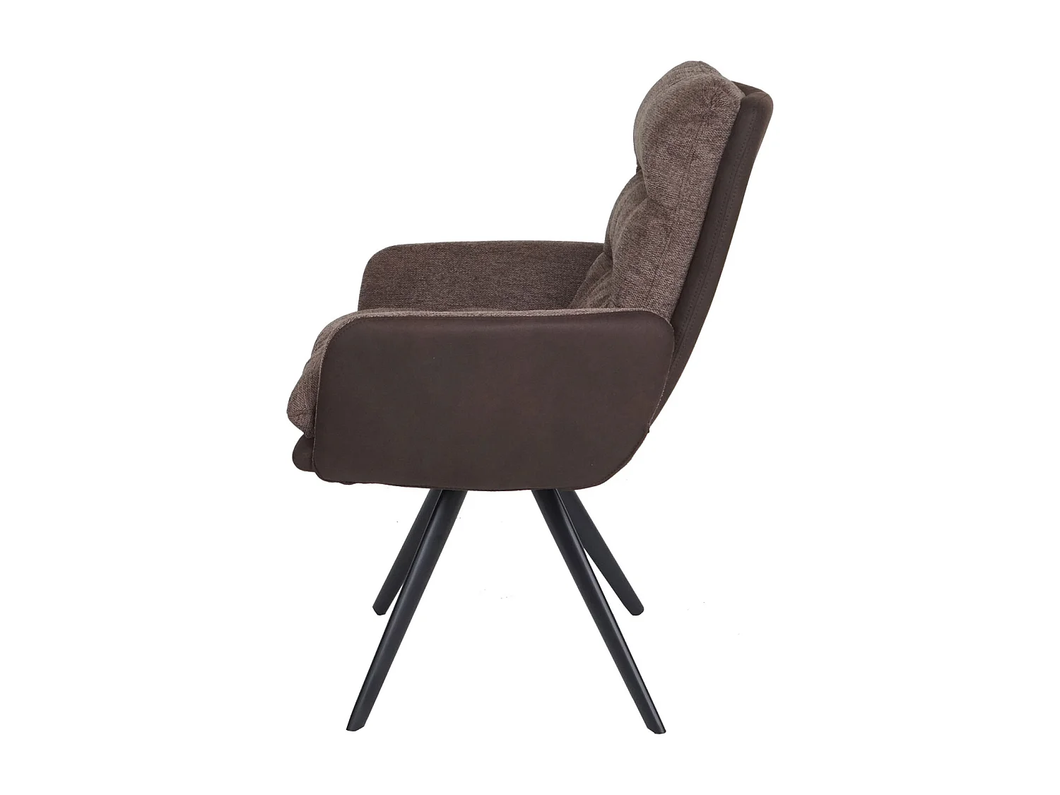 Krzesło do jadalni MCW-G66 (zestaw 6 sztuk),  brązowo-ciemnobrązowy, z podłokietnikiem