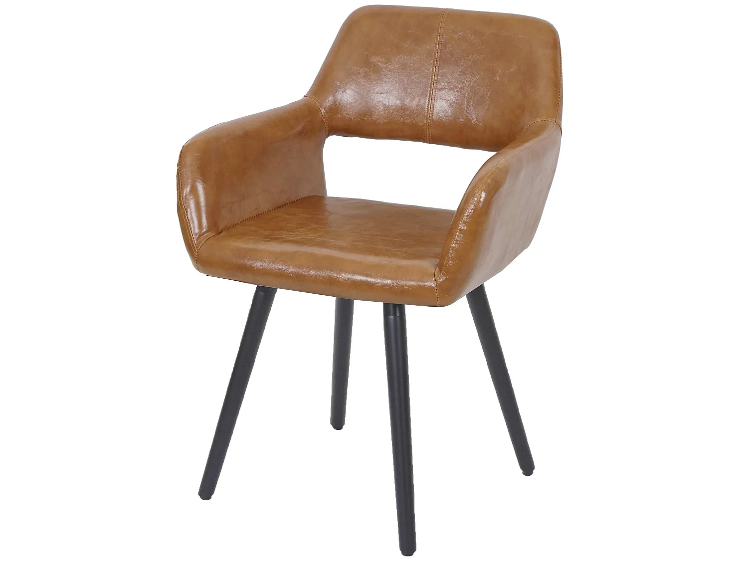 Chaise de salle à manger MCW-A50 II (lot de 6),  similicuir imitation daim, pieds foncés