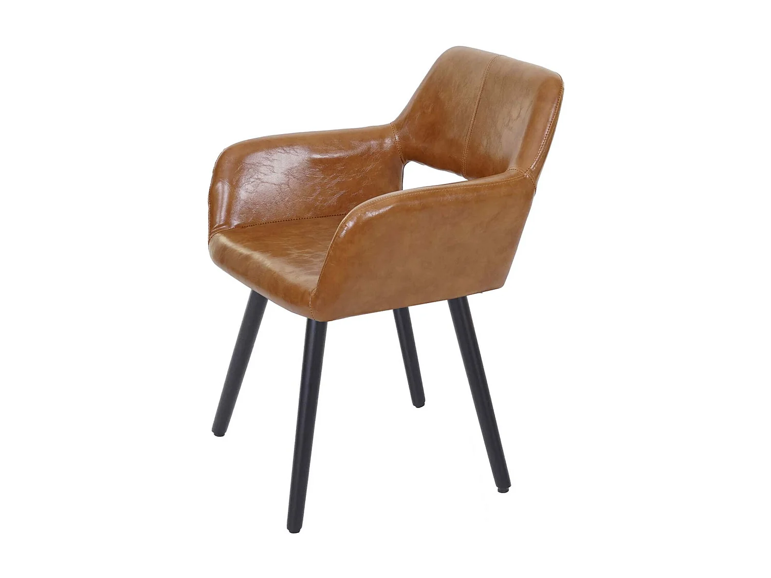 Esszimmerstuhl MCW-A50 II (6er-Set), Kunstleder, Wildlederimitat, dunkle Beine