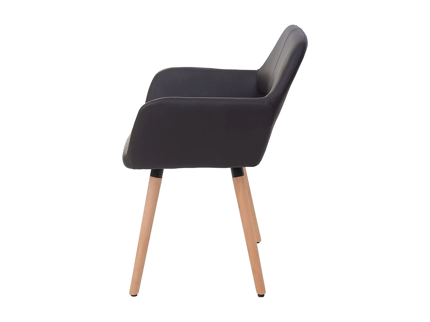 Krzesło do jadalni MCW-A50 II (zestaw 6 sztuk),  imitacja skóry, brązowe, jasne nogi