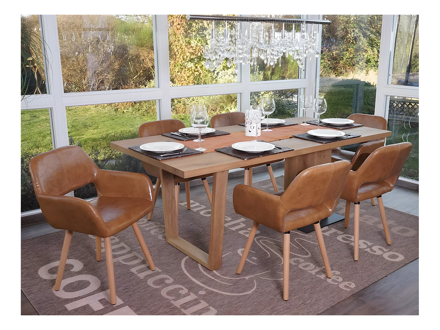 Chaise de salle à manger MCW-A50 II (lot de 6),  similicuir, aspect daim