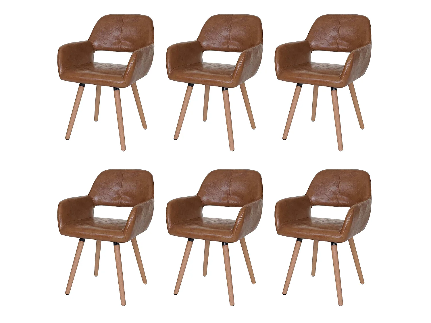 Chaise de salle à manger MCW-A50 II (lot de 6),  similicuir, aspect daim