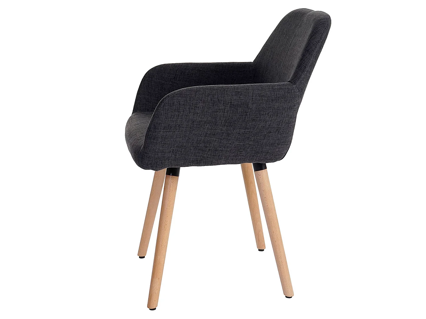 Esszimmerstuhl MCW-A50 II (6er-Set), Textil, dunkelgrau, helle Beine